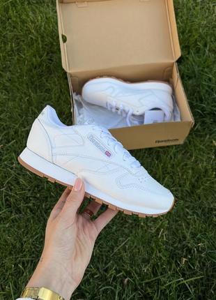 Женские кроссовки reebok classic leather оригинал 36р новые в коробке белые
