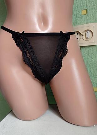Сексуальные трусы трусики женские черные стринги l 40размер трусы.