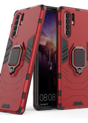 Чехол ring case для huawei p30 pro бронированный бампер с кольцом красный