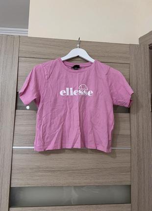 Розовая футболка стана новый элис кроп топ ellesse