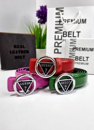 Ремень пояс женский кожаный в стиле guess / ремень пояс женский кожаный в стиле guess
