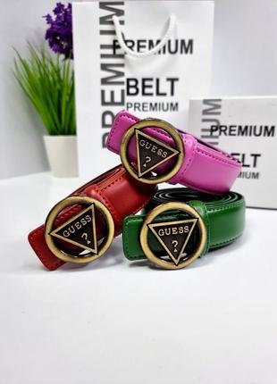 Ремень пояс женский кожаный в стиле guess / ремень пояс женский кожаный в стиле guess