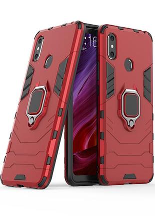 Чехол ring case для xiaomi mi max 3 бронированный бампер с кольцом красный