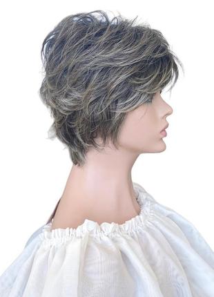 Парик седой короткий короткая стрижка женский для ежедневной носки hivision 1870-6bt101