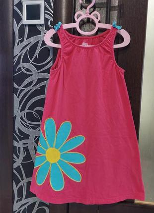Летнее платье, сарафан circo с ромашкой малиновое 5-6 лет