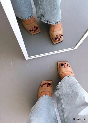 Сабо натуральные - chloe, капучино, натуральная кожа