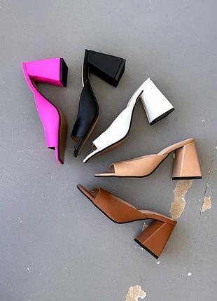 Сабо натуральные - chloe, капучино, натуральная кожа