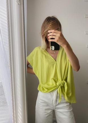 Жовта лимонна блуза рубашка zara топ