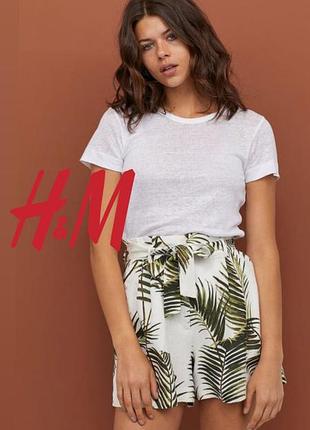 H&m натуральные шорты с тропическим принтом