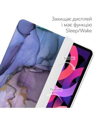 Чехол книжка, обложка для apple ipad air 4/5 (фиолетовый мрамор) a2324/a2072/a2316 (2020); a2589/a2591 (2022)"4 фото