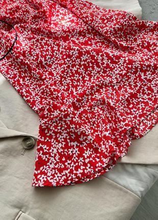 Сукня червона у квітковий принт zara7 фото