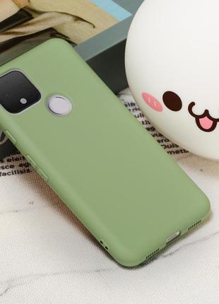 Силіконовий чохол для google pixel 4a мятний з мікрофіброю soft touch