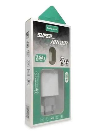 Зарядное устройство 220в 3,5а usbx1 с кабелем usb - micro usb