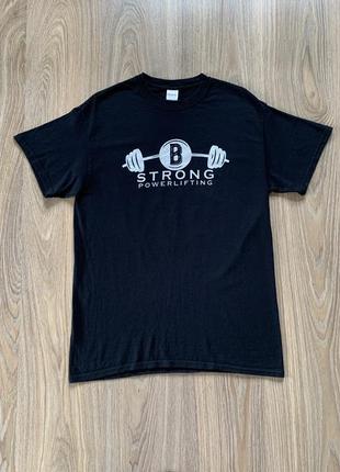 Мужская футболка с принтом strong powerlifting