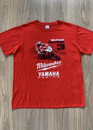 Мужская футболка с принтом yamaha racing