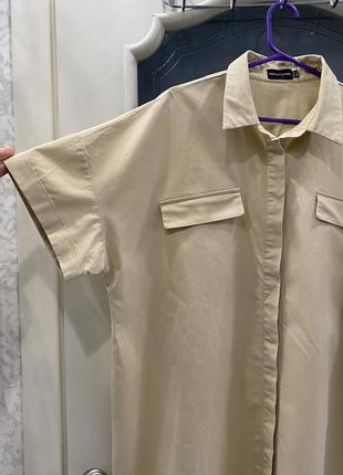 Удлиненная рубашка из плотного хлопка oversize2 фото