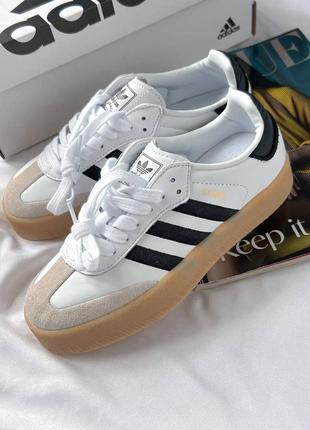 Кросівки кеди жіночі adidas samba platform black/white