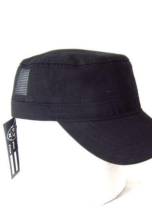 Кепка немка коттоновая летняя чёрная с сеткой davani 05021