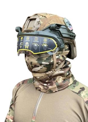 Військові балістичні окуляри vulpo з кріпленням на шолом. колір olive з прозорими лінзами.тактичні окуляри