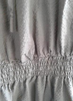 Платье из жатой ткани цвета хаки h&m7 фото