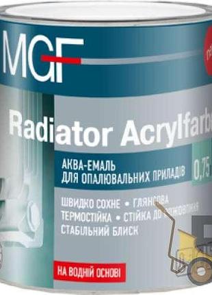 Акваэмаль для отопительных устройств mgf radiator acrylfarbe 0.75 л