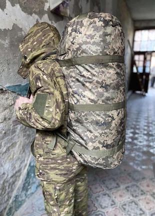 Сумка-баул армійський 140 л. піксель, тактичний баул, тактичний баул-рюкзак піксель