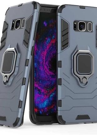 Чохол fiji ring для samsung s8 / g950 броньований бампер з кільцем темно-синій