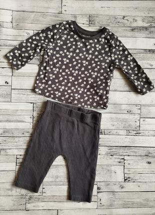 Набор одежды для девочки : кофта, лосины в рубчик 0-3 месяца., лот одежды для девочки,