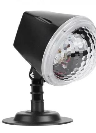Світлодіодний диско-проектор від мережі rgb з підставкою комплекті ocean wave projector light (на ящику se-371-01)