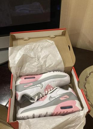 Nike air max 90 ltr (gs) ‘metallic silver pink’10 фото