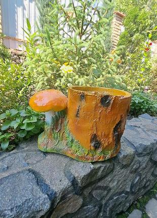 Підставка для квітів пеньок березовий, рижий