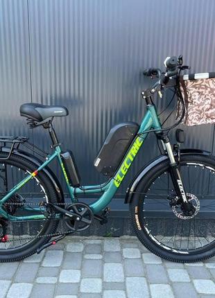Електровелосипед cubic-bike electric 26" зелений 500ват 8 а·год 48 в фара 2500люменів, пасс, 3 швидкості