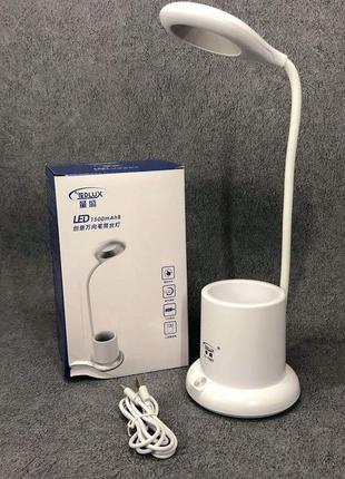 Настольная лампа taigexin led tgx 1007, настольная лампа для школьника, настольная лампа на гибкой ножке5 фото