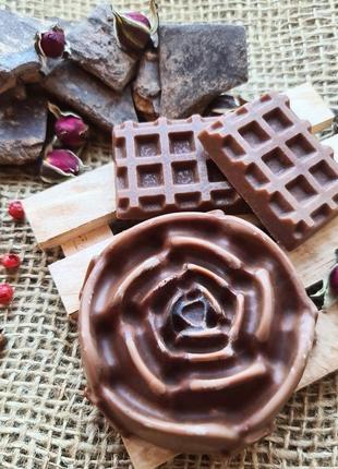 «шоколад & роза» натуральная массажная плиточка, с нуля. баттер/твердый крем/плитка.2 фото