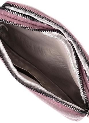 Сумочка шкіряна бузкова клатч через плече кроссбоді натуральна шкіра 7222794 фото