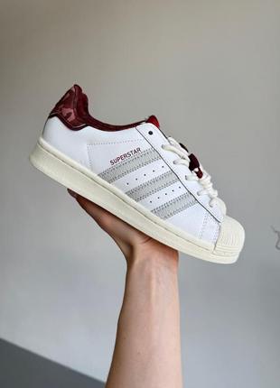 Женские кроссовки adidas superstar white/red