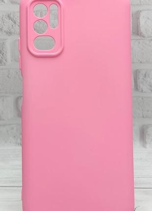 Чехол silicone case box для xiaomi redpoco x3 pro 5g бампер с микрофиброй светло-розовый