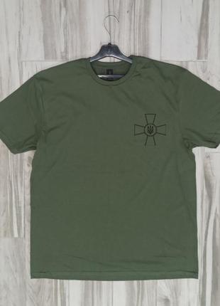 Футболка тактическая военная для всу армейская с логотипом герб зсу олива р м для военнослужащих olive полевая