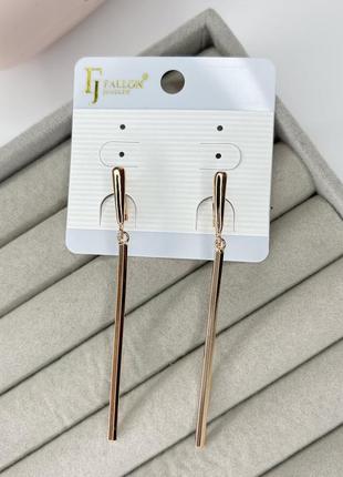Серьги гипоалергенные fallon ювелирная бижутерия серьги-подвески медицинский сплав золотистый 62 мм s15262