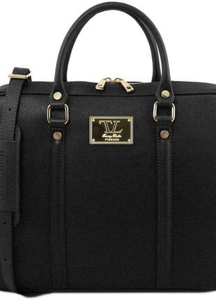 Ексклюзивний жіночий шкіряний портфель tuscany tl141626 prato (чорний)