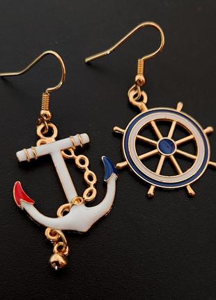 Серьги подвески бижутерия "морские"