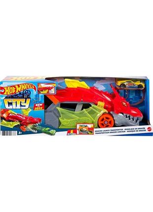 Автовоз хот вілс транспортер пасть дракона hot wheels dragon
