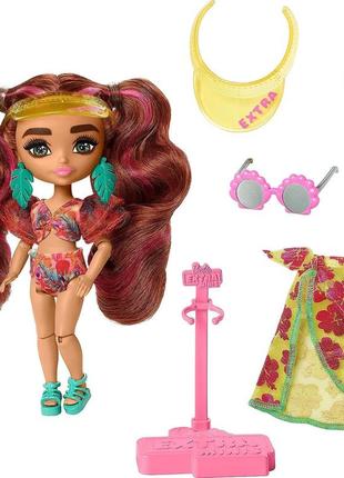 Лялька барбі екстра міні пляжна мода barbie extra fly minis travel doll with beach
