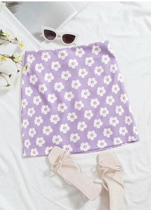 Новая, юбка, юбка, в цветы