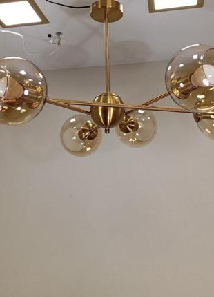 Уценка! современная бронзовая люстра на 6 ламп (61-j2014-6 brz+br)