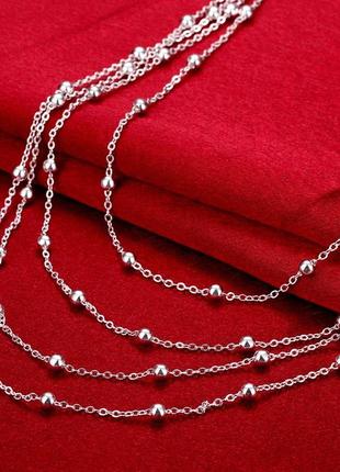 Ланцюжок зі стрерлінгового срібла, проба 925. 45 см + 5 см