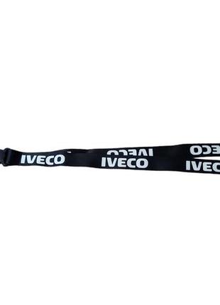Брелок шнурок с карабином автомобильный для ключей ивеко iveco 54 см черный