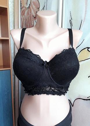 Шикарный бюстгальтер, балконет, на поролоне, ко точках, брители съёмные,
32XXL / 52