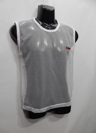 Мужская легкая футболка безрукавка сетка ecko unltd р.46-48 015мфс (подросток, рост 160 с...