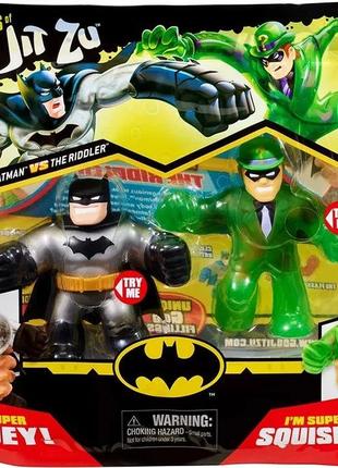 Фігурки набір гуджитсу металевий бетмен та загадник goo jit zu dc metallic batman vs riddler